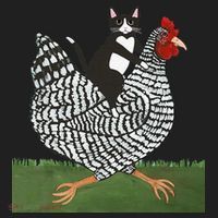 Tuxedo Cat Riding A Chicken Gift Women's Sweatshirt thumb 2
