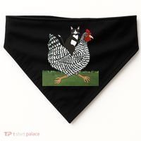 Tuxedo Cat Riding A Chicken Gift USA-Made Doggie Bandana thumb 0