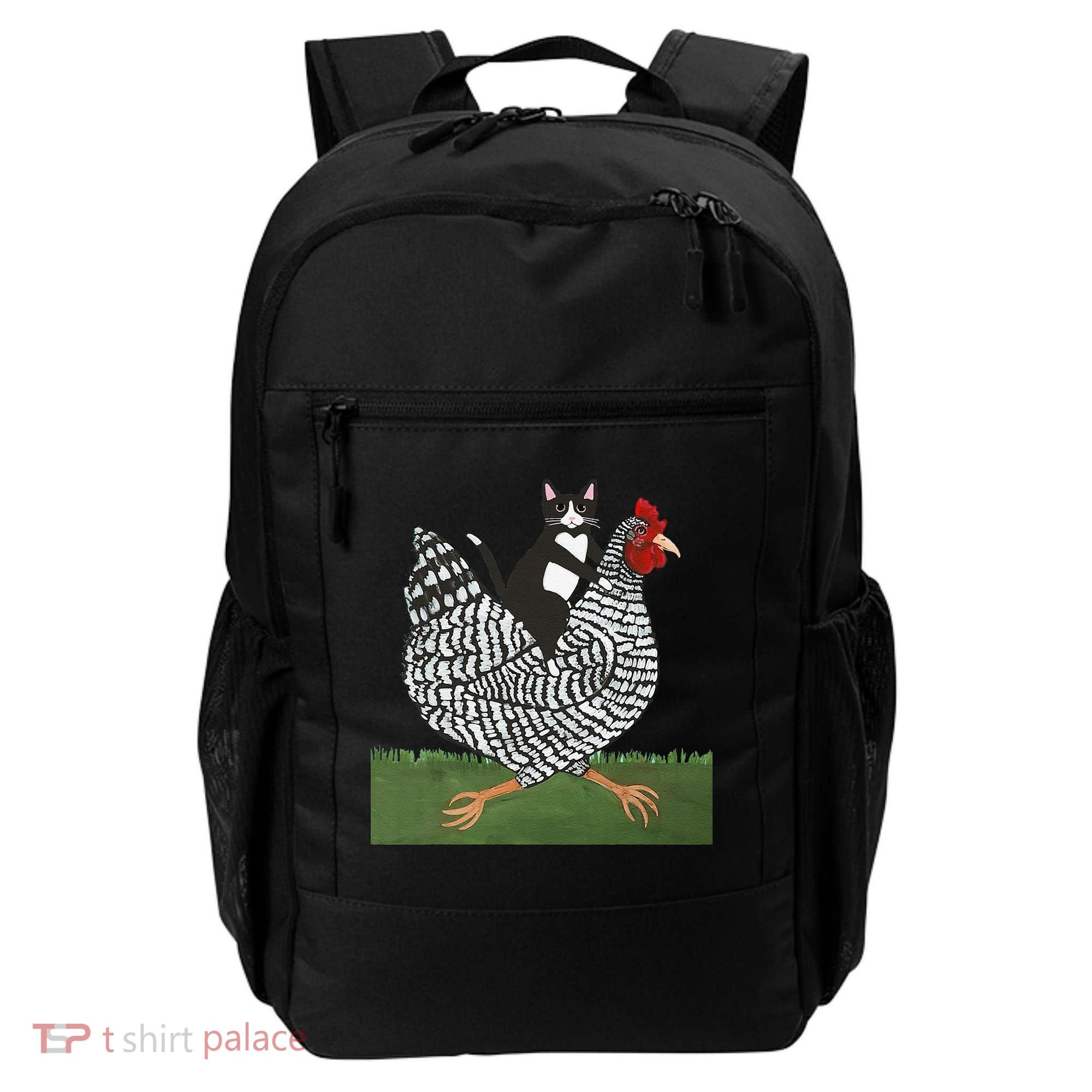 Tuxedo Cat Riding A Chicken Gift Backpack