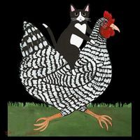 Tuxedo Cat Riding A Chicken Gift Coffee Mug thumb 5
