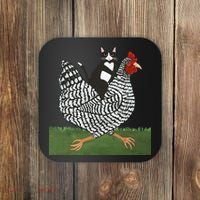 Tuxedo Cat Riding A Chicken Gift Coaster thumb 0