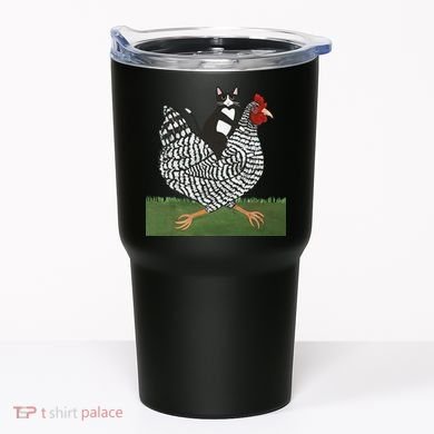 Tuxedo Cat Riding A Chicken Gift Tumbler