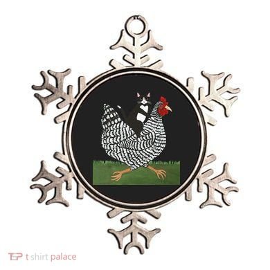 Tuxedo Cat Riding A Chicken Gift Ornament