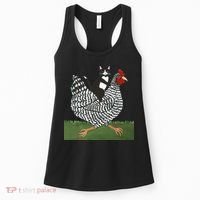 Tuxedo Cat Riding A Chicken Gift Women's Tank Top thumb 0