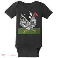 Tuxedo Cat Riding A Chicken Gift Baby Bodysuit thumb 0