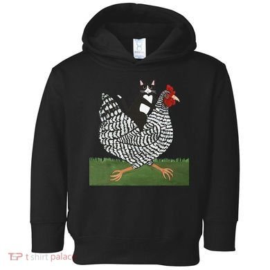 Tuxedo Cat Riding A Chicken Gift Toddler Hoodie