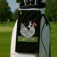 Tuxedo Cat Riding A Chicken Gift Golf Towel thumb 2