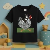 Tuxedo Cat Riding A Chicken Gift Toddler T-Shirt thumb 3