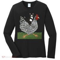 Tuxedo Cat Riding A Chicken Gift Women's Long Sleeve Shirt thumb 0