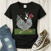 Tuxedo Cat Riding A Chicken Gift Women's T-Shirt thumb 3