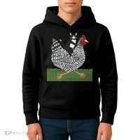 Tuxedo Cat Riding A Chicken Gift Kids Hoodie thumb 4