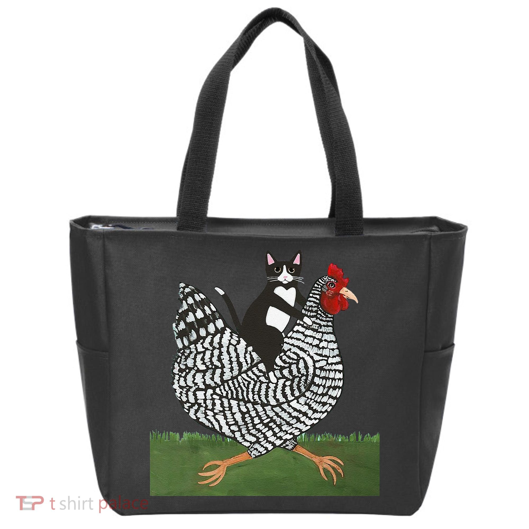Tuxedo Cat Riding A Chicken Gift Tote Bag
