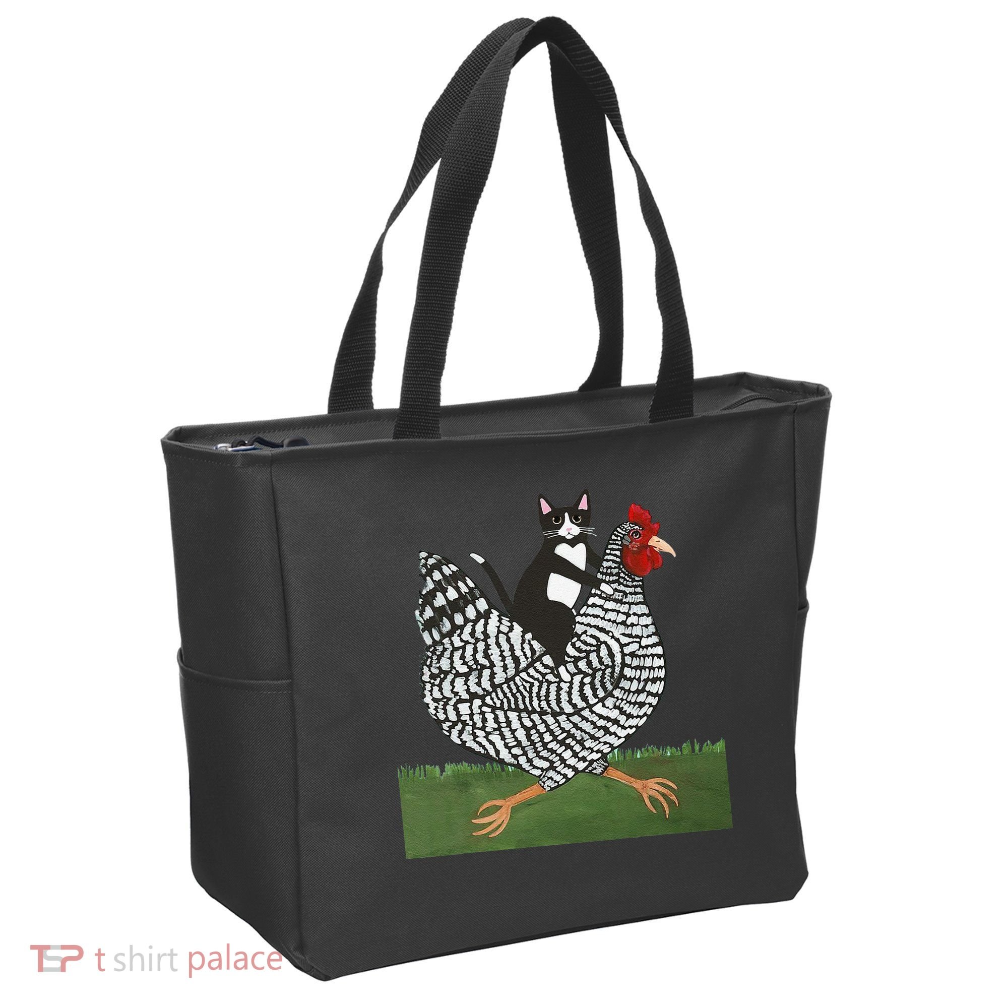 Tuxedo Cat Riding A Chicken Gift Tote Bag