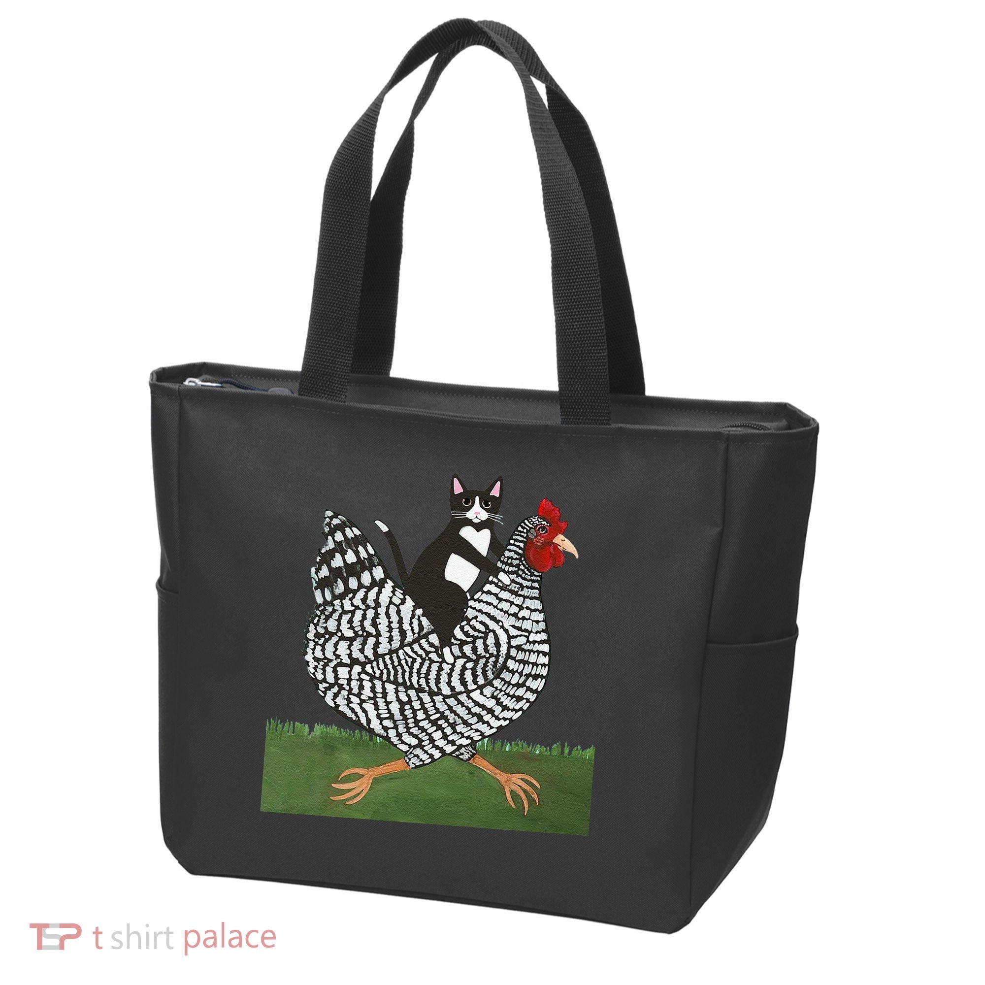 Tuxedo Cat Riding A Chicken Gift Tote Bag