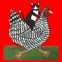 Tuxedo Cat Riding A Chicken Gift Santa Hat thumb 1
