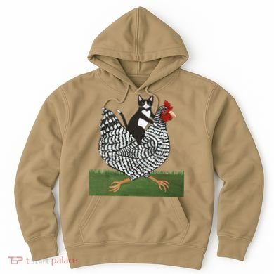 Tuxedo Cat Riding A Chicken Gift Hoodie