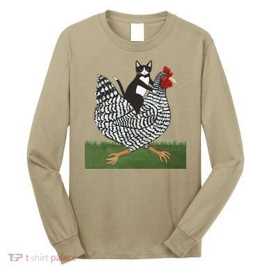 Tuxedo Cat Riding A Chicken Gift Long Sleeve Shirt