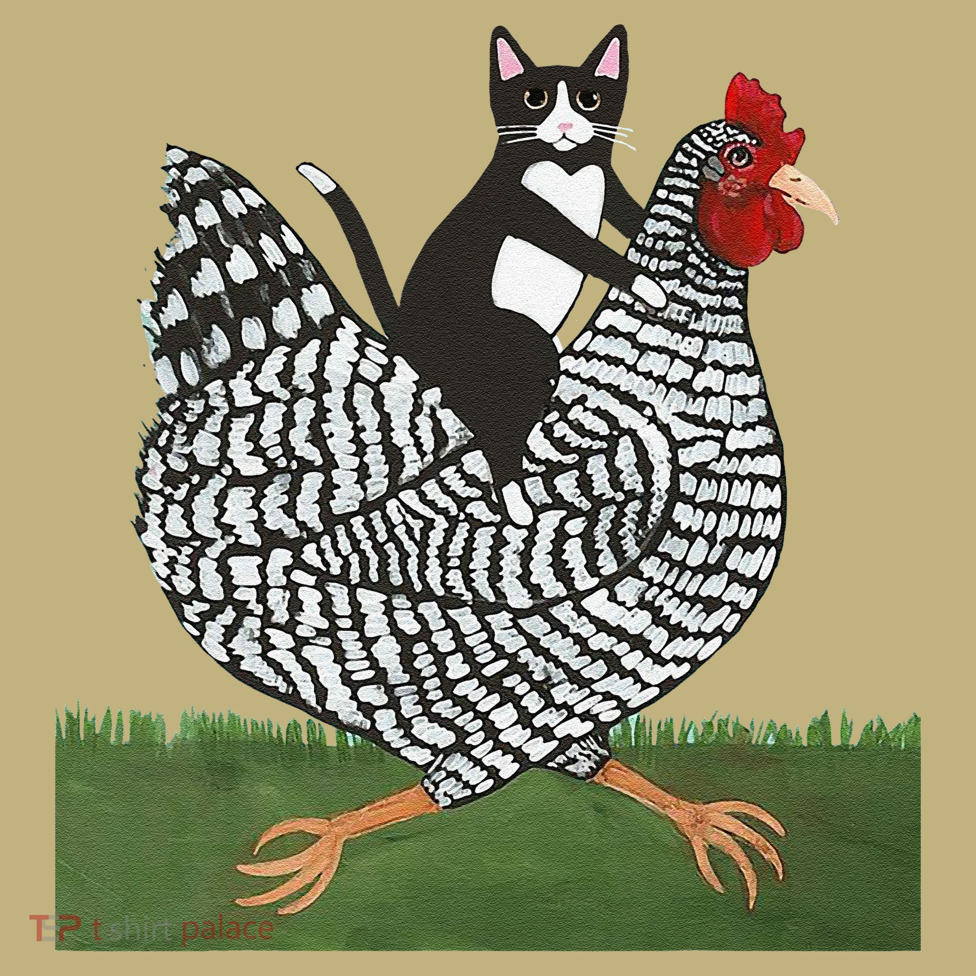 Tuxedo Cat Riding A Chicken Gift Long Sleeve Shirt