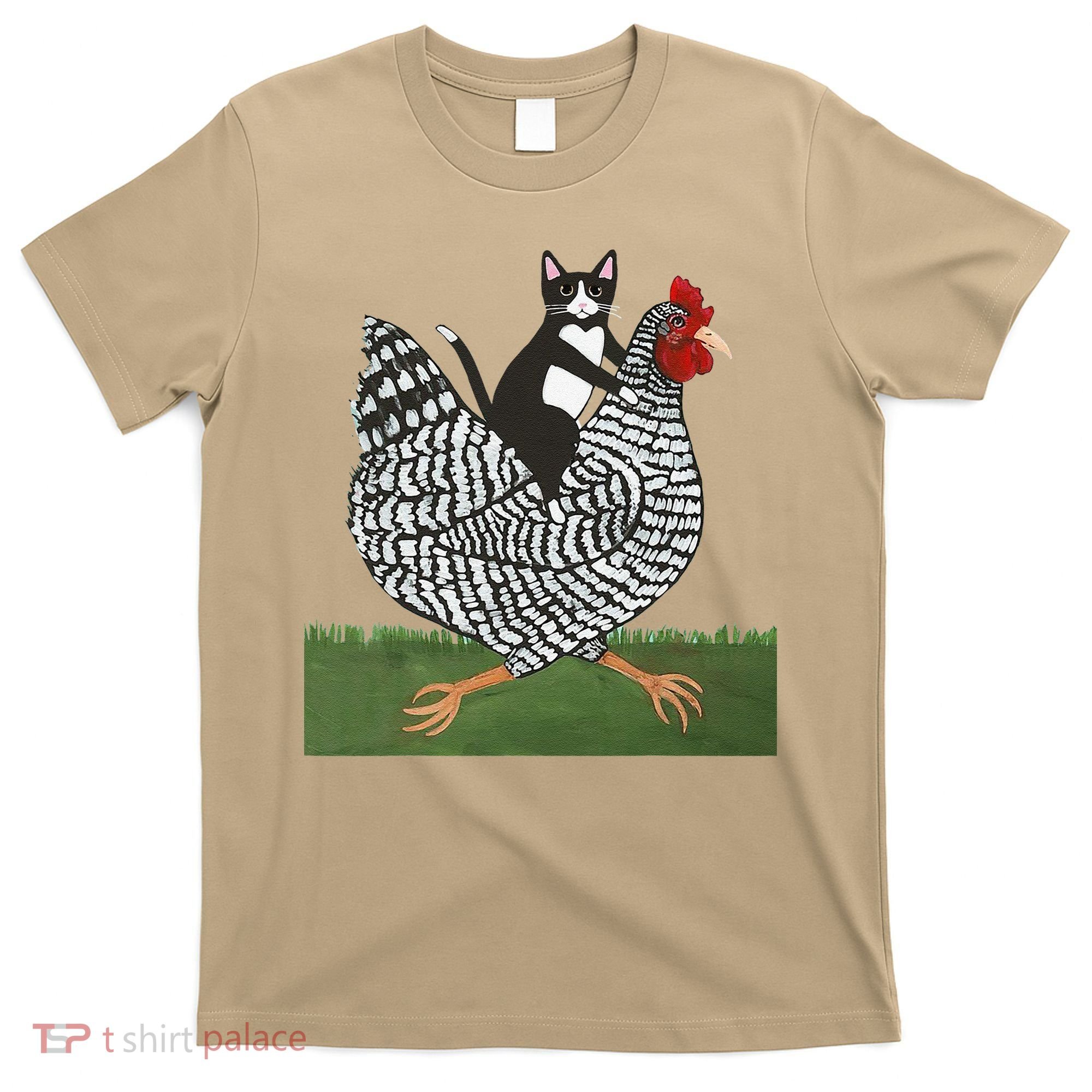 Tuxedo Cat Riding A Chicken Gift T-Shirt