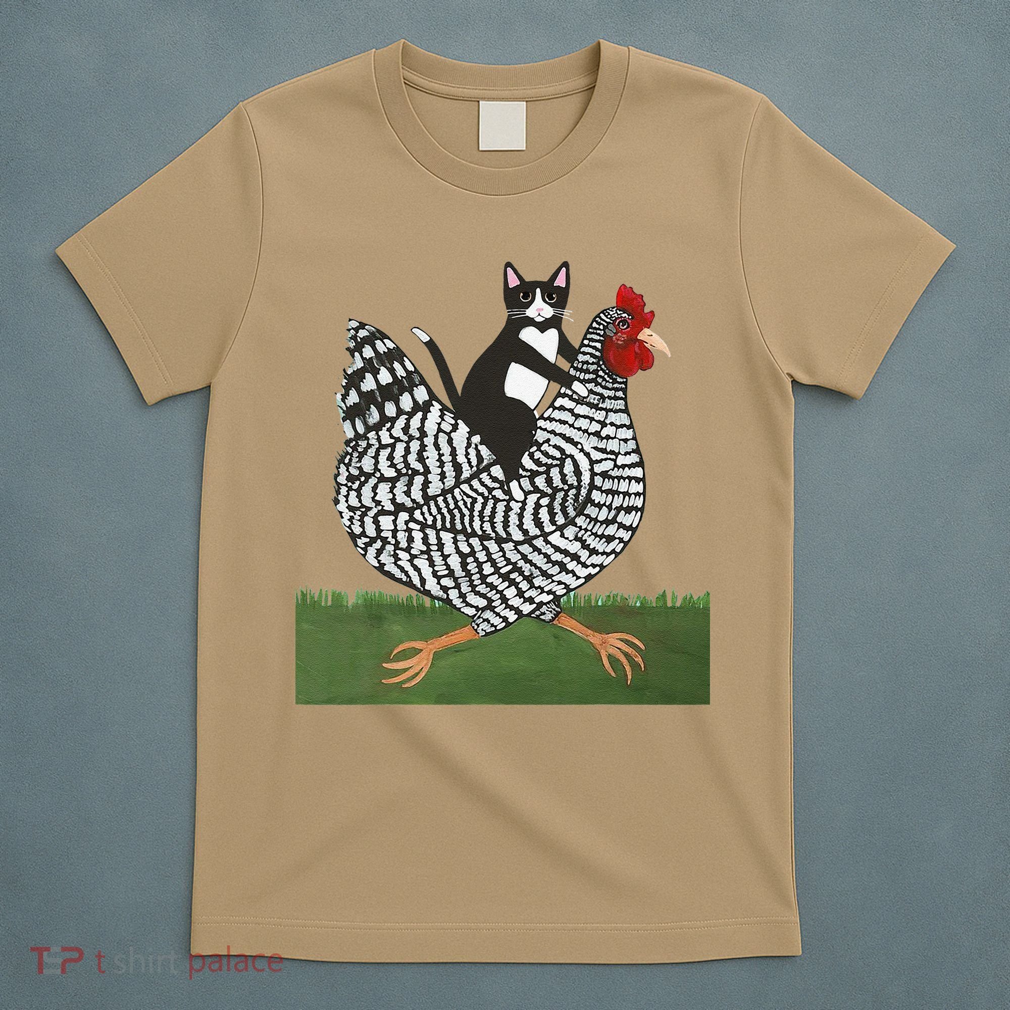 Tuxedo Cat Riding A Chicken Gift T-Shirt