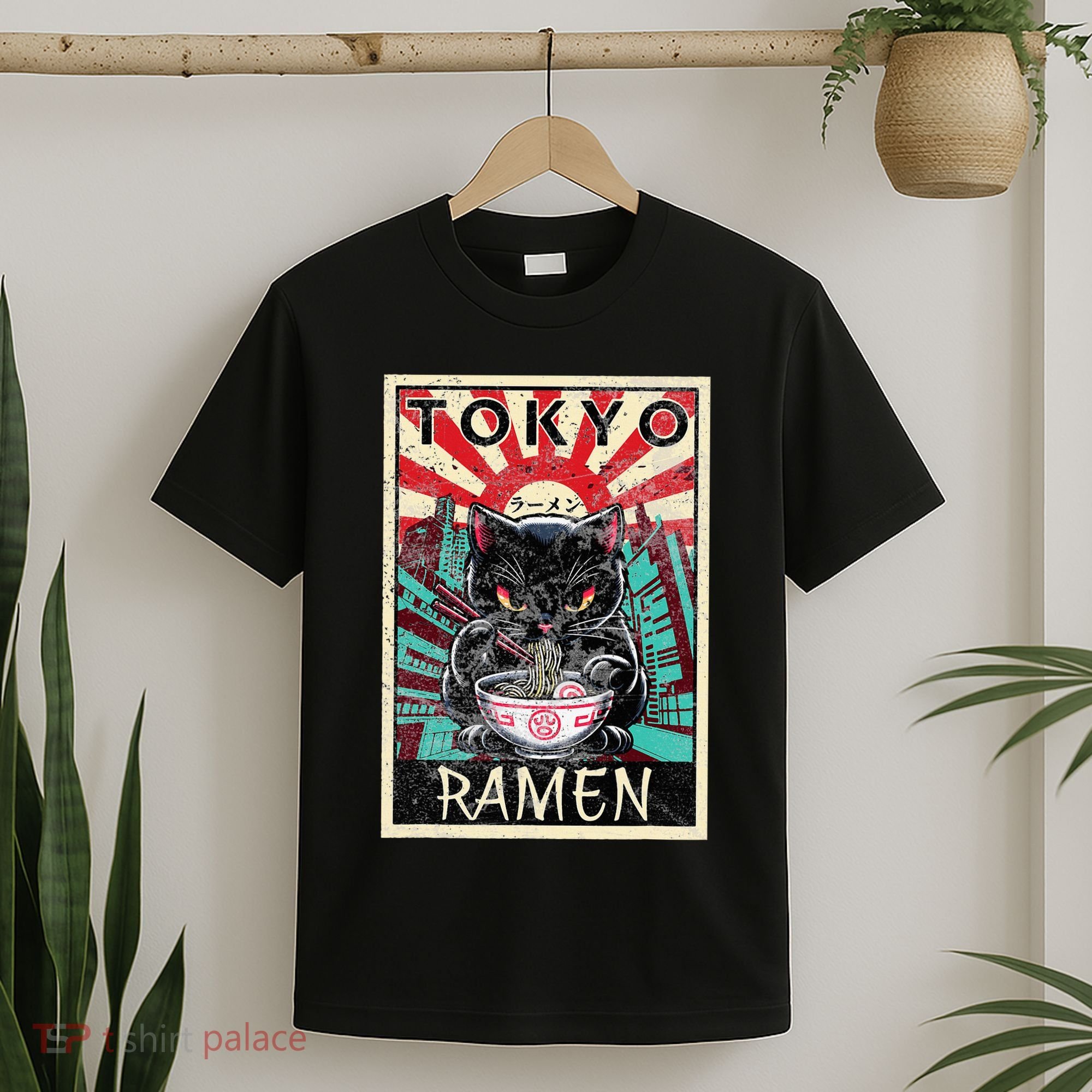 Tokyo Cat Ramen Noodles Kawaii Japanese Asian Food Lover T-Shirt