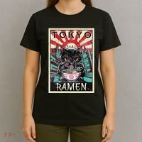 Tokyo Cat Ramen Noodles Kawaii Japanese Asian Food Lover T-Shirt thumb 4