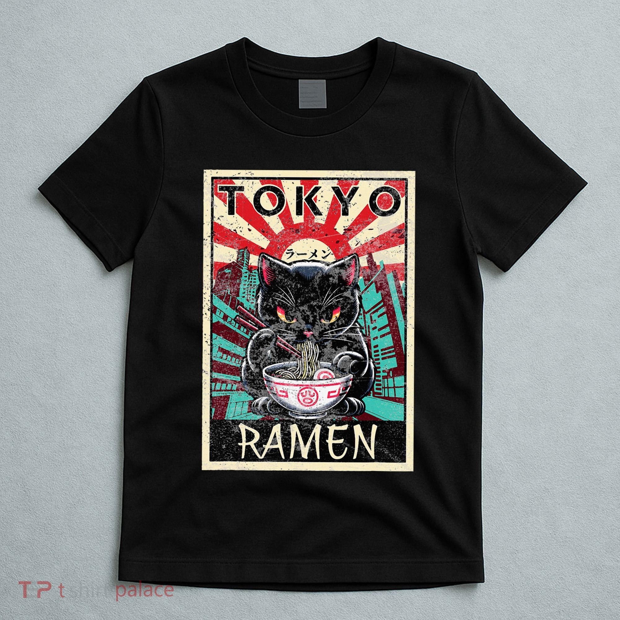 Tokyo Cat Ramen Noodles Kawaii Japanese Asian Food Lover T-Shirt