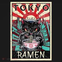 Tokyo Cat Ramen Noodles Kawaii Japanese Asian Food Lover T-Shirt thumb 7