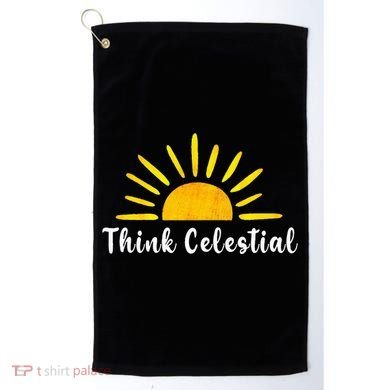 Think Celestial Retro Sunshine Quoes Golf Towel