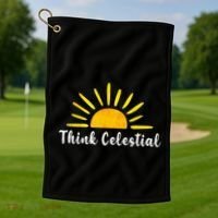 Think Celestial Retro Sunshine Quoes Golf Towel thumb 1
