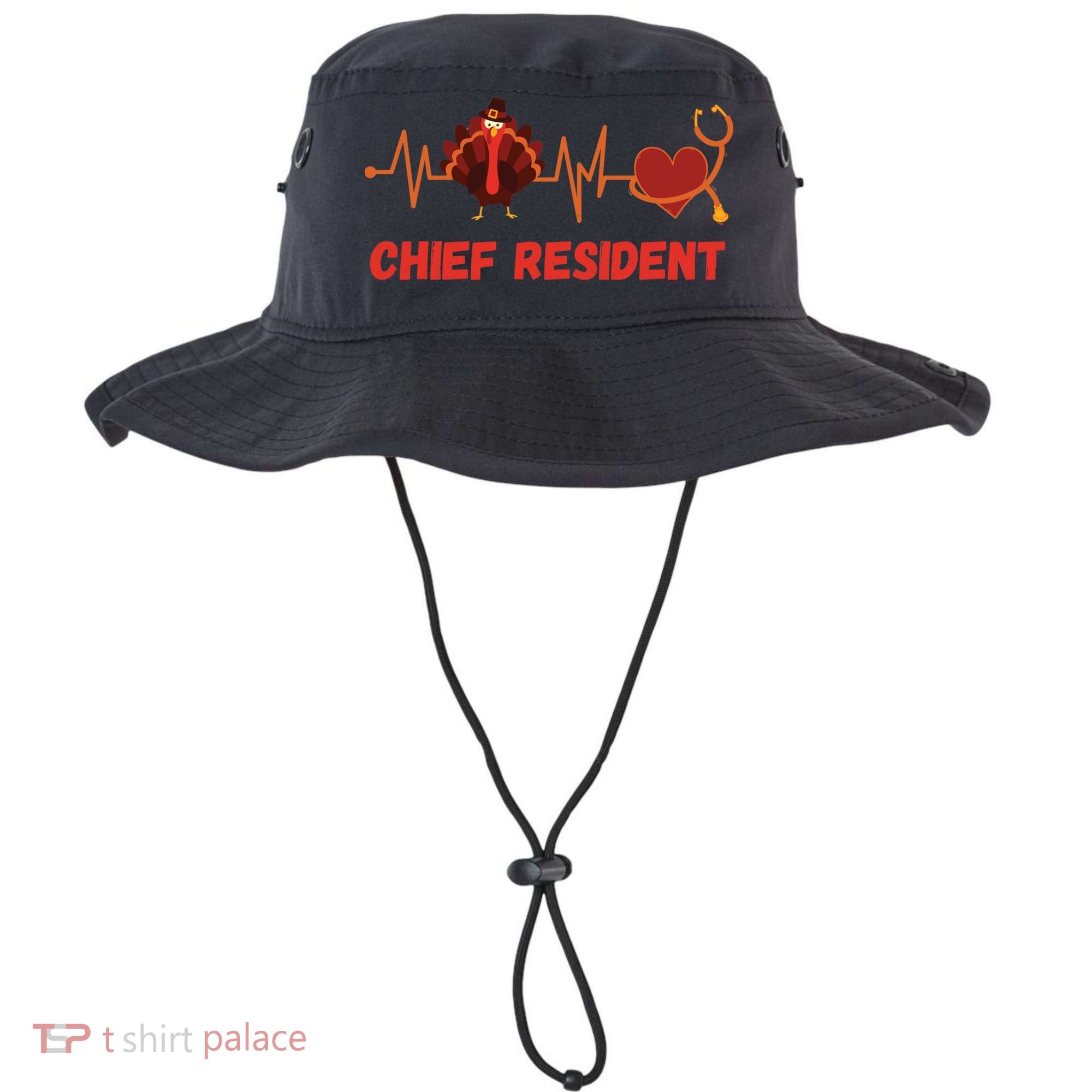 Thanksgiving Chief Resident Heartbeat Stethoscope Doctor Gift Bucket Hat