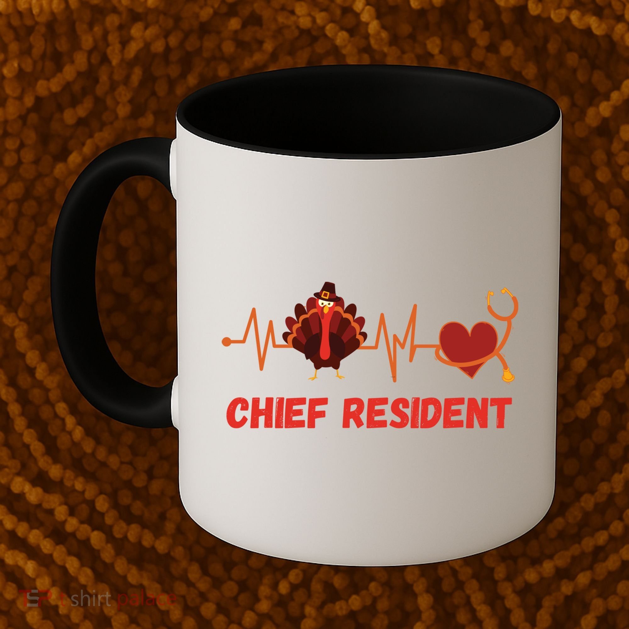 Thanksgiving Chief Resident Heartbeat Stethoscope Doctor Gift Coffee Mug