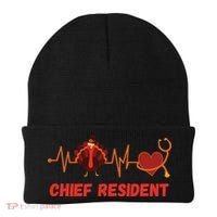 Thanksgiving Chief Resident Heartbeat Stethoscope Doctor Gift Beanie thumb 0