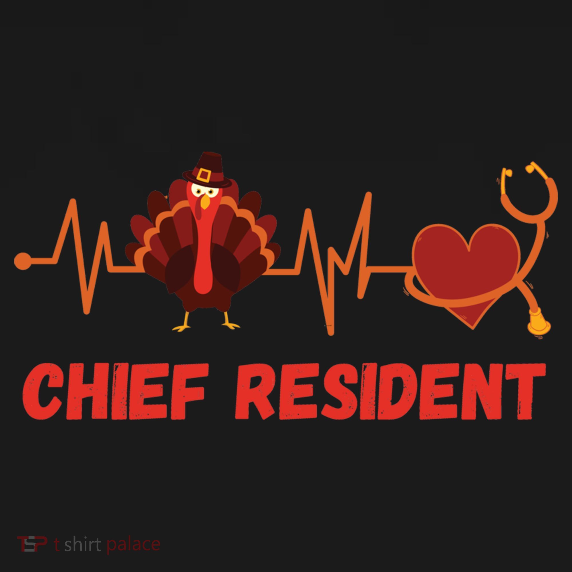 Thanksgiving Chief Resident Heartbeat Stethoscope Doctor Gift Ornament