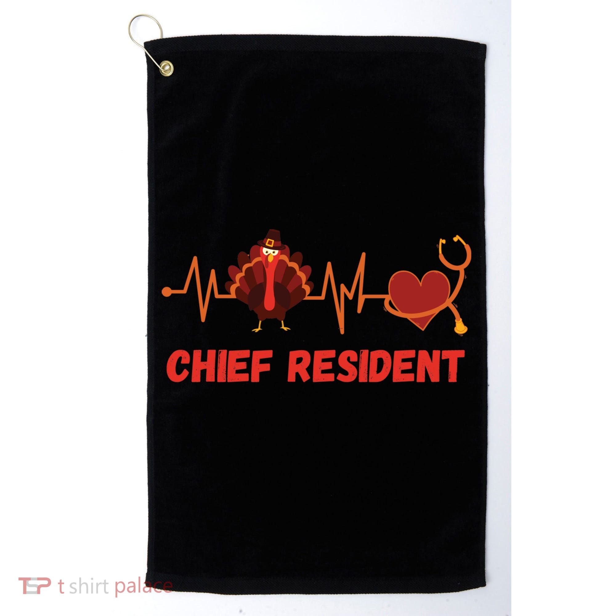 Thanksgiving Chief Resident Heartbeat Stethoscope Doctor Gift Golf Towel