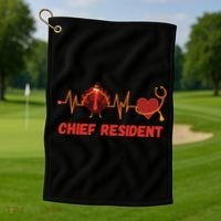 Thanksgiving Chief Resident Heartbeat Stethoscope Doctor Gift Golf Towel thumb 1