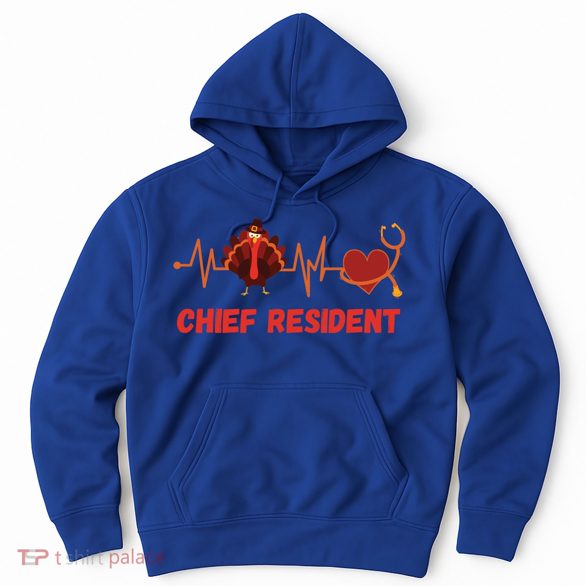 Thanksgiving Chief Resident Heartbeat Stethoscope Doctor Gift Hoodie