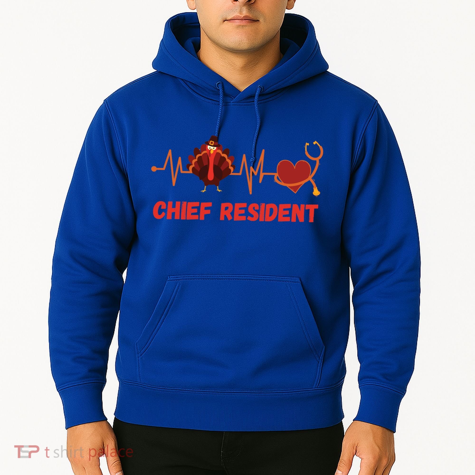 Thanksgiving Chief Resident Heartbeat Stethoscope Doctor Gift Hoodie