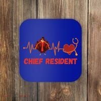 Thanksgiving Chief Resident Heartbeat Stethoscope Doctor Gift Coaster thumb 0