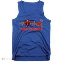 Thanksgiving Chief Resident Heartbeat Stethoscope Doctor Gift Tank Top thumb 0