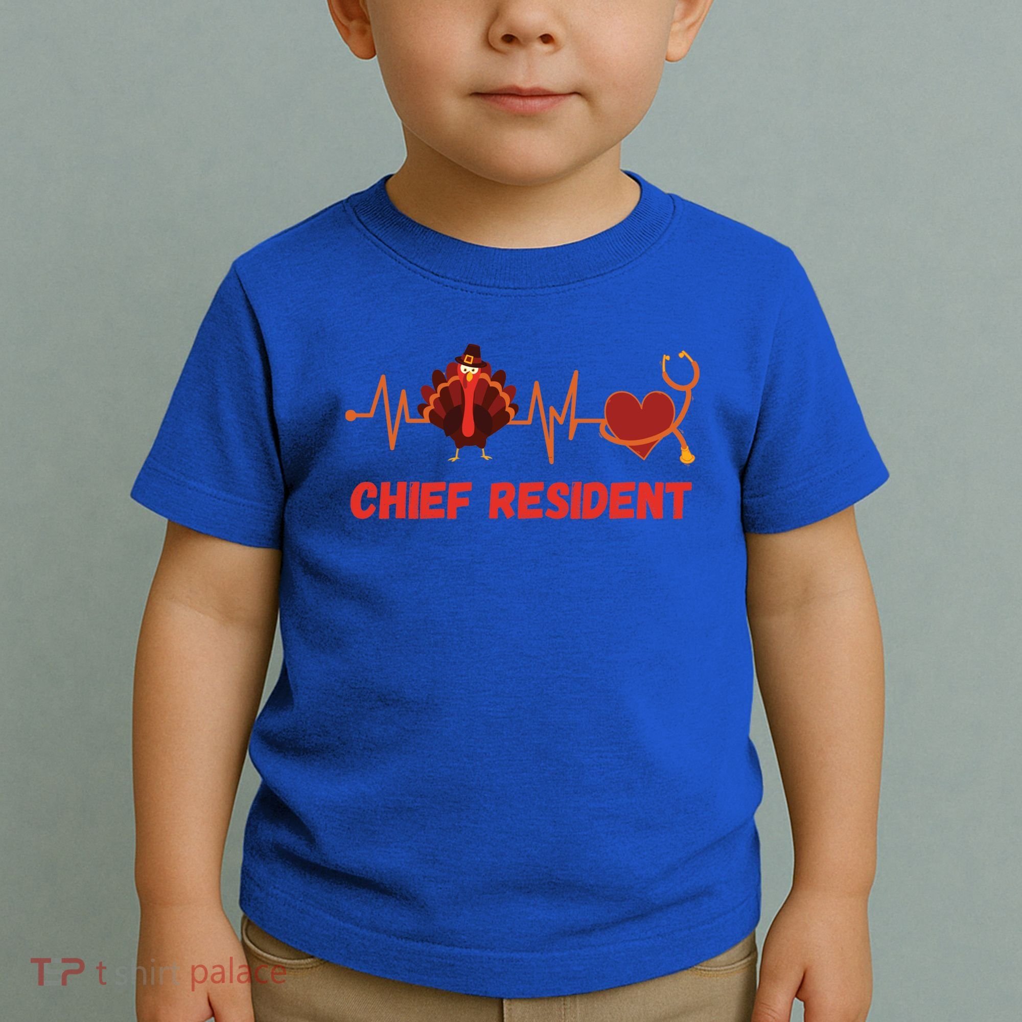 Thanksgiving Chief Resident Heartbeat Stethoscope Doctor Gift Toddler T-Shirt