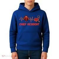 Thanksgiving Chief Resident Heartbeat Stethoscope Doctor Gift Kids Hoodie thumb 4