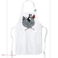 Tuxedo Cat Riding Chicken Funny Apron thumb 0