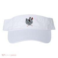 Tuxedo Cat Riding Chicken Funny Visor thumb 0