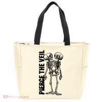 Tan Conjoined Skeleton Tote Bag thumb 0
