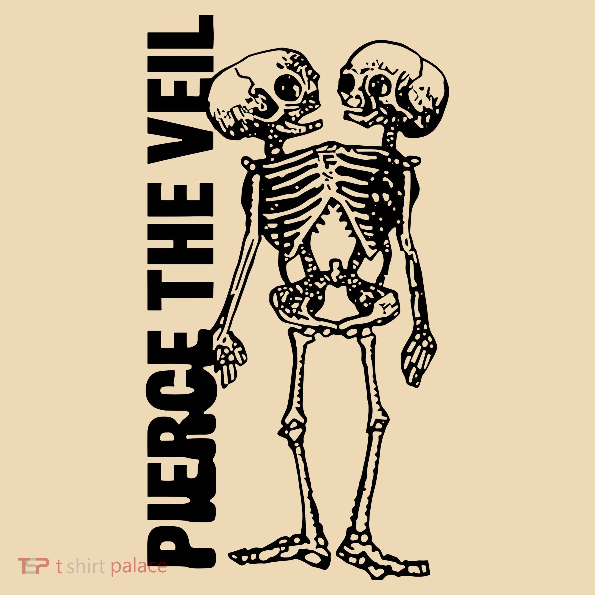 Tan Conjoined Skeleton Tote Bag