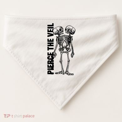 Tan Conjoined Skeleton USA-Made Doggie Bandana
