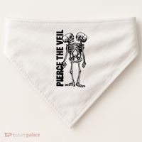 Tan Conjoined Skeleton USA-Made Doggie Bandana thumb 0