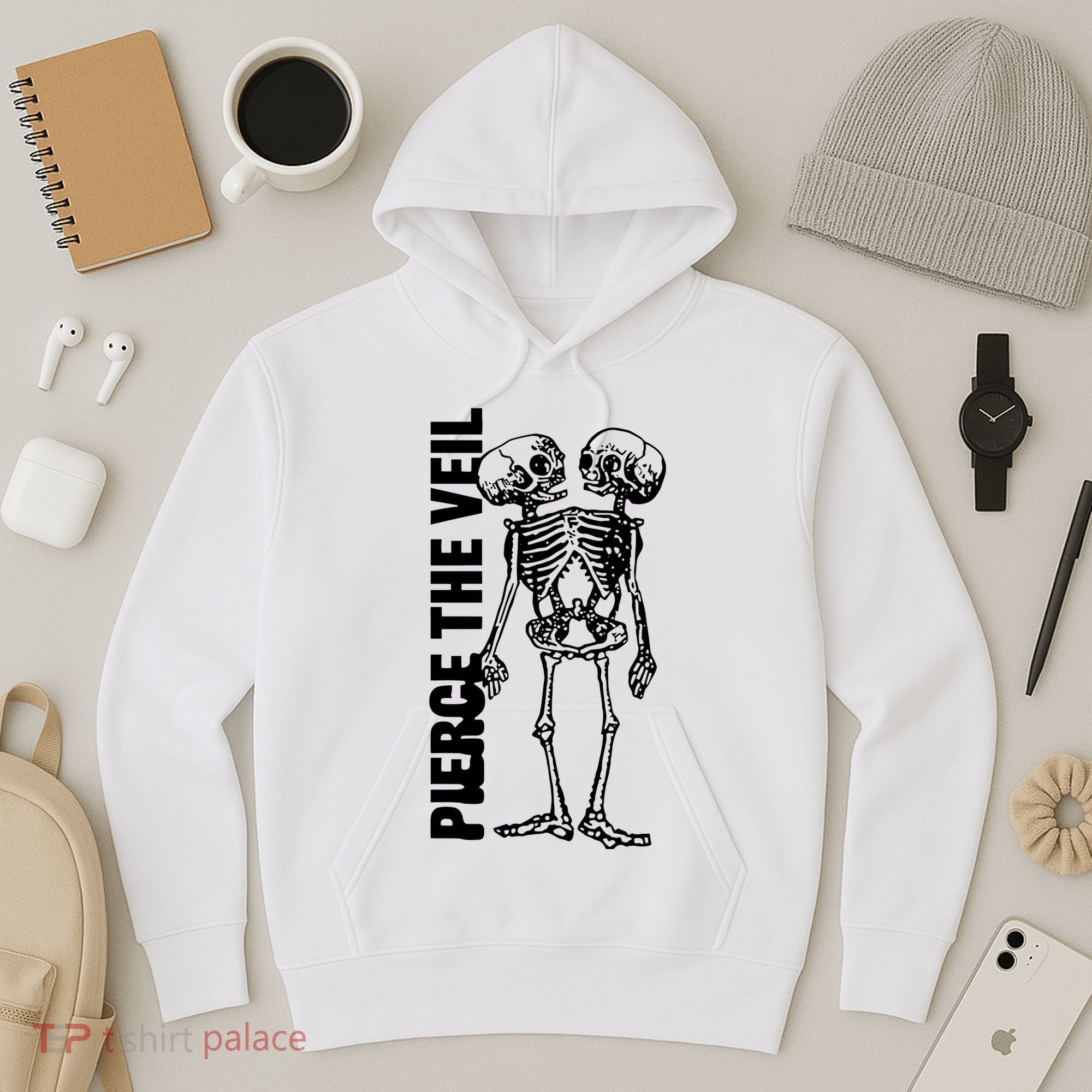 Tan Conjoined Skeleton Hoodie