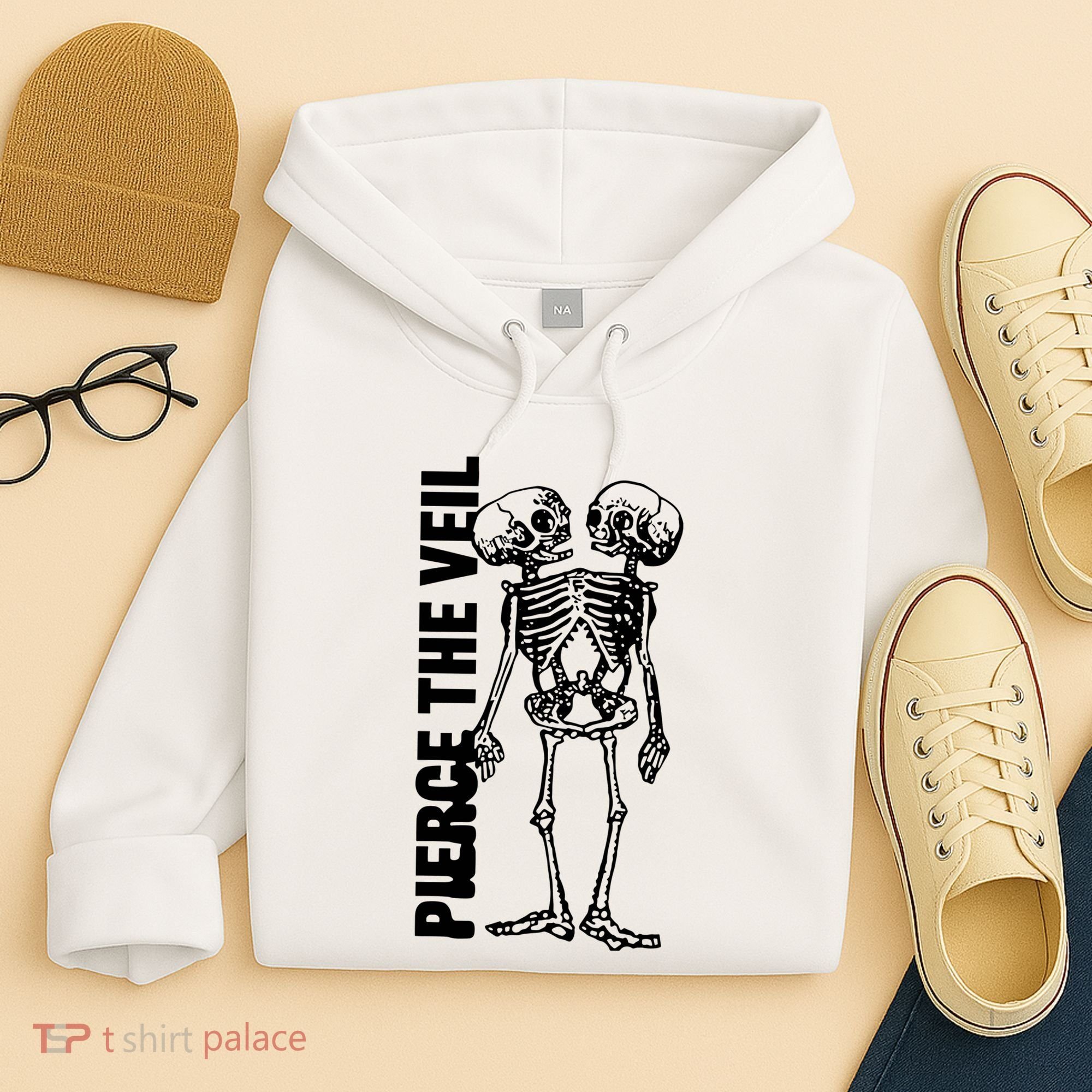 Tan Conjoined Skeleton Hoodie